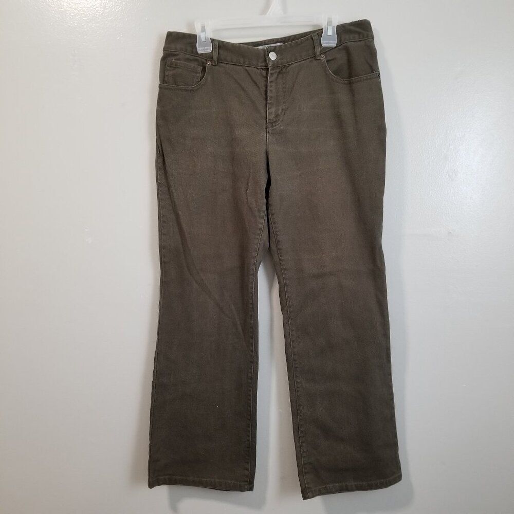 Liz Claiborne Bootcut Olive Green Jeans Women's 14